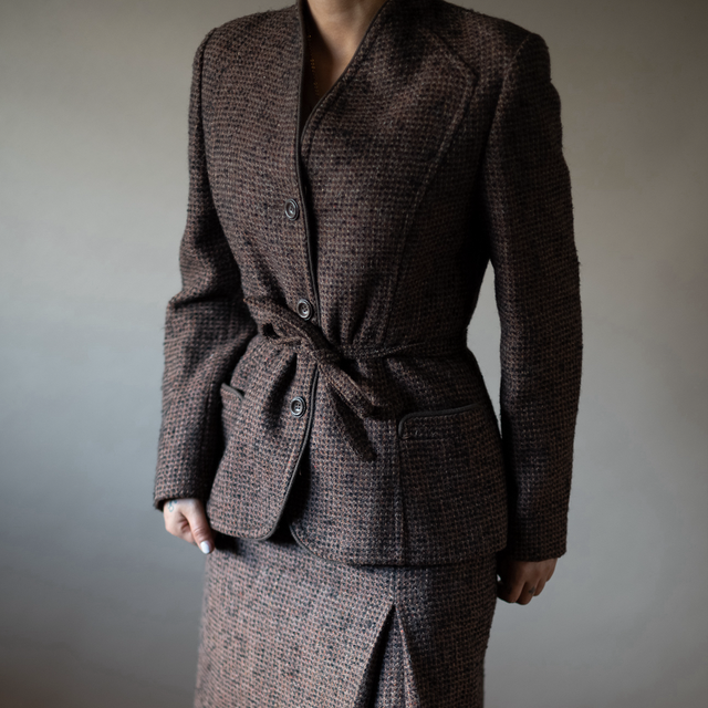 60's Vtg Rare Woven Skirt Set