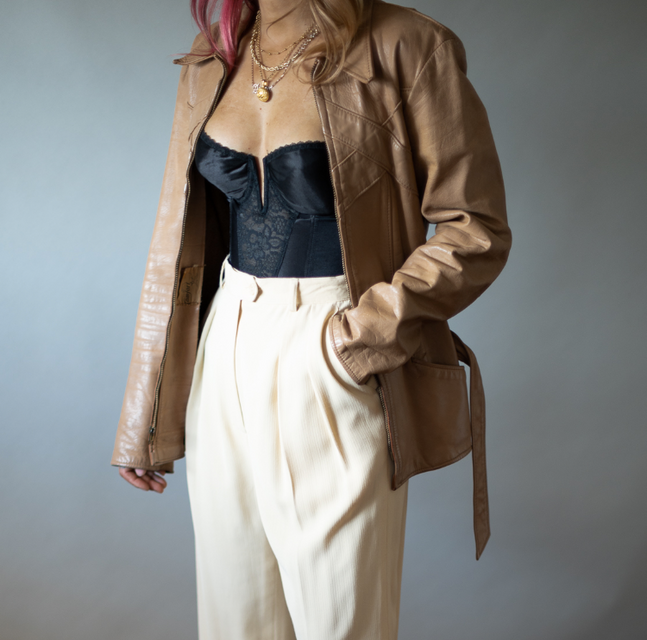 Vintage Leather Trench Coat